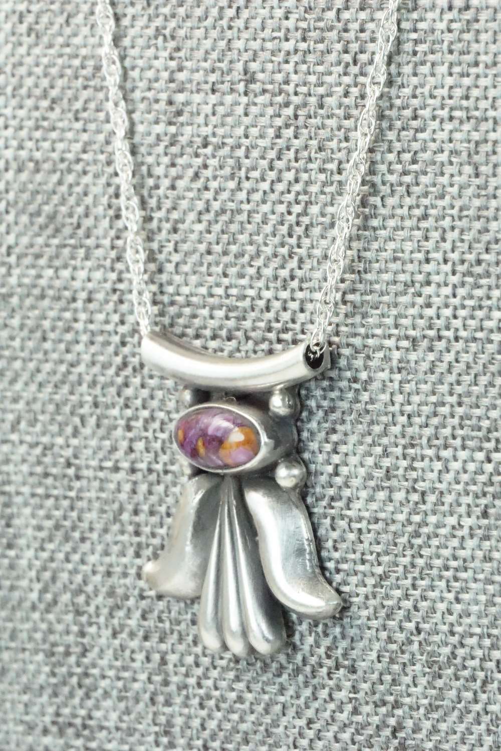 Spiny Oyster & Sterling Silver Necklace - Sharon McCarthy