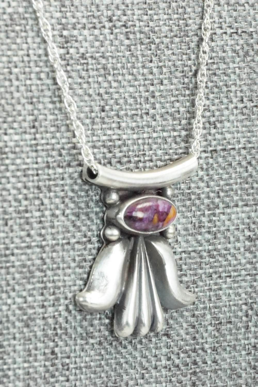 Spiny Oyster & Sterling Silver Necklace - Sharon McCarthy