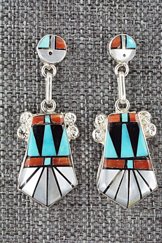 Multi Stone Inlay & Sterling Silver Earrings - Ola Eriacho