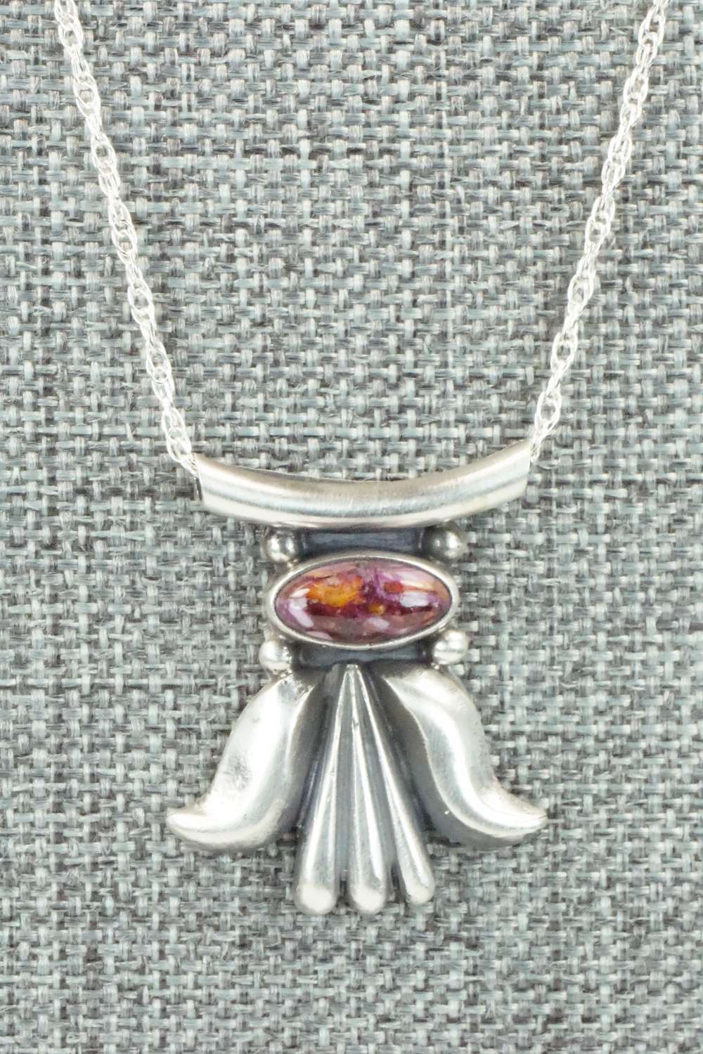 Spiny Oyster & Sterling Silver Necklace - Sharon McCarthy