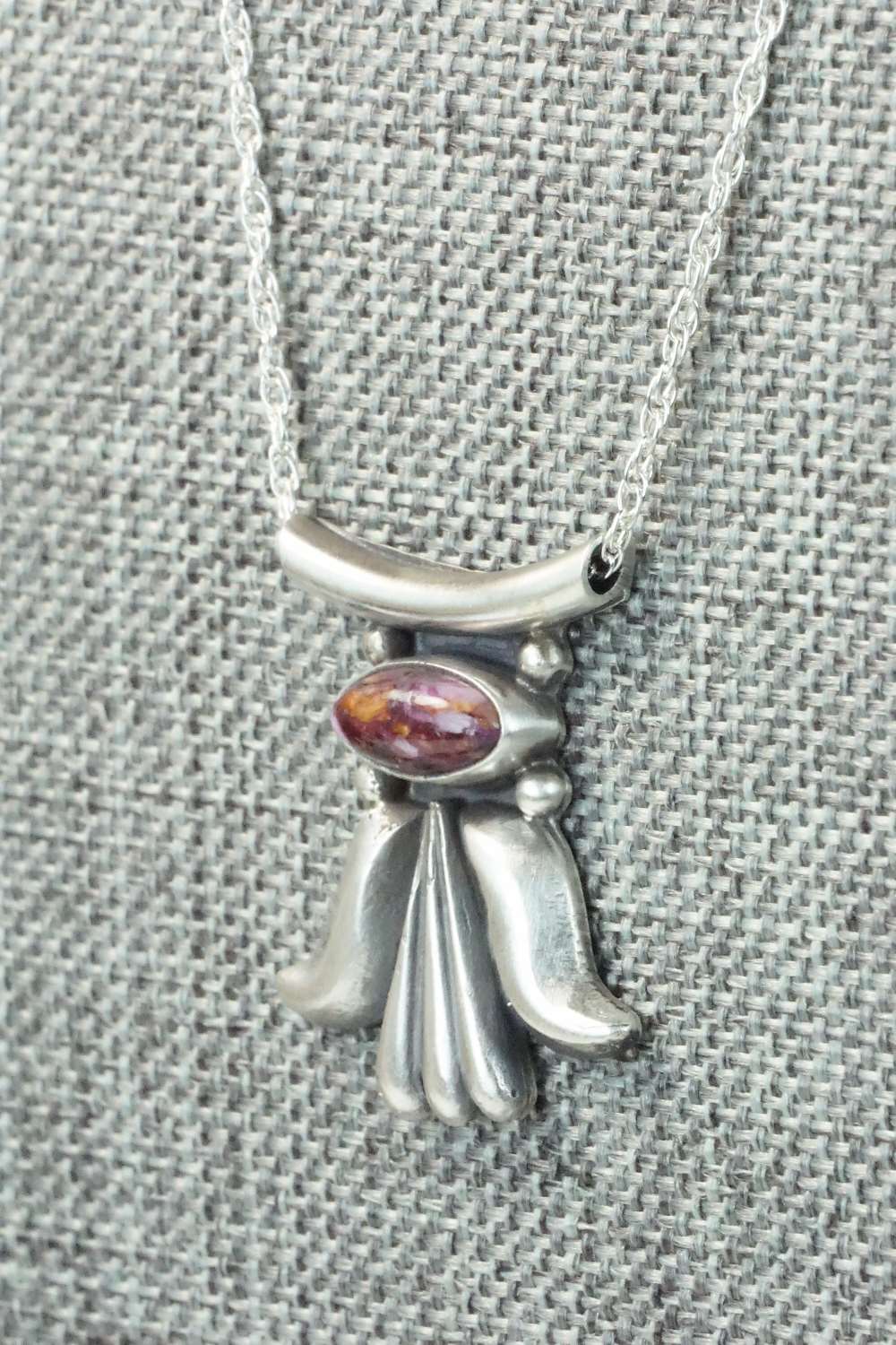 Spiny Oyster & Sterling Silver Necklace - Sharon McCarthy