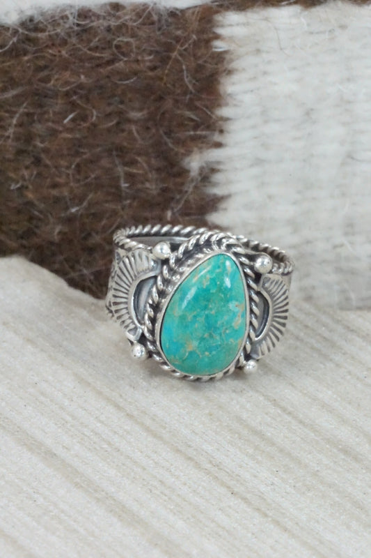 Turquoise & Sterling Silver Ring - Garrett Hale - Size 11