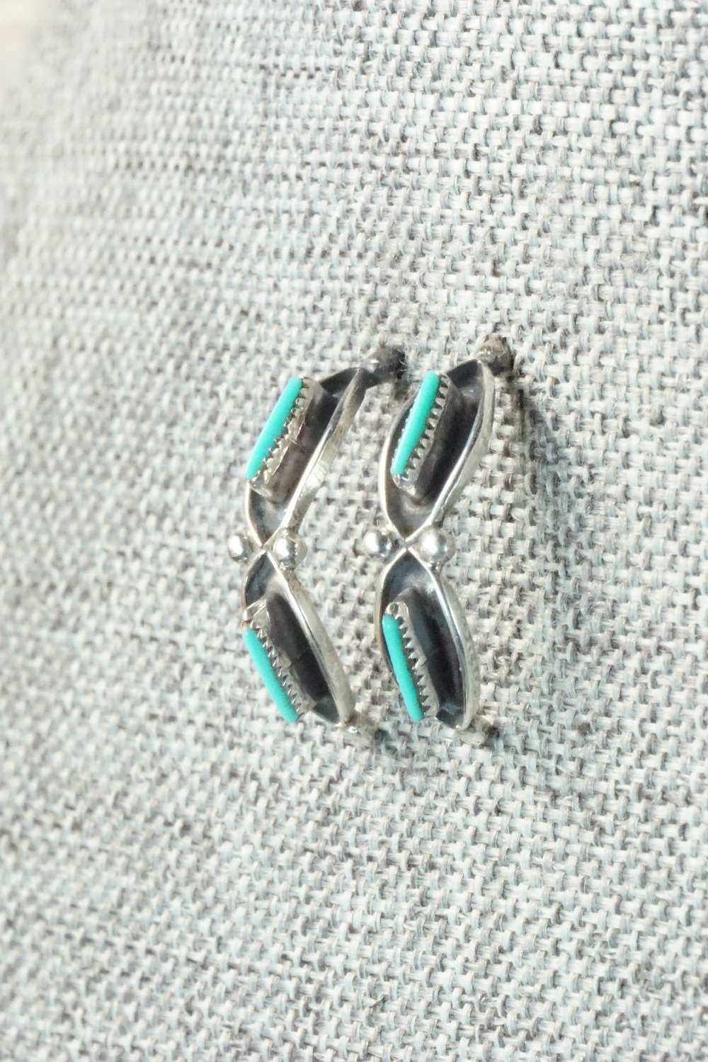 Turquoise & Sterling Silver Earrings - Fernando Othole