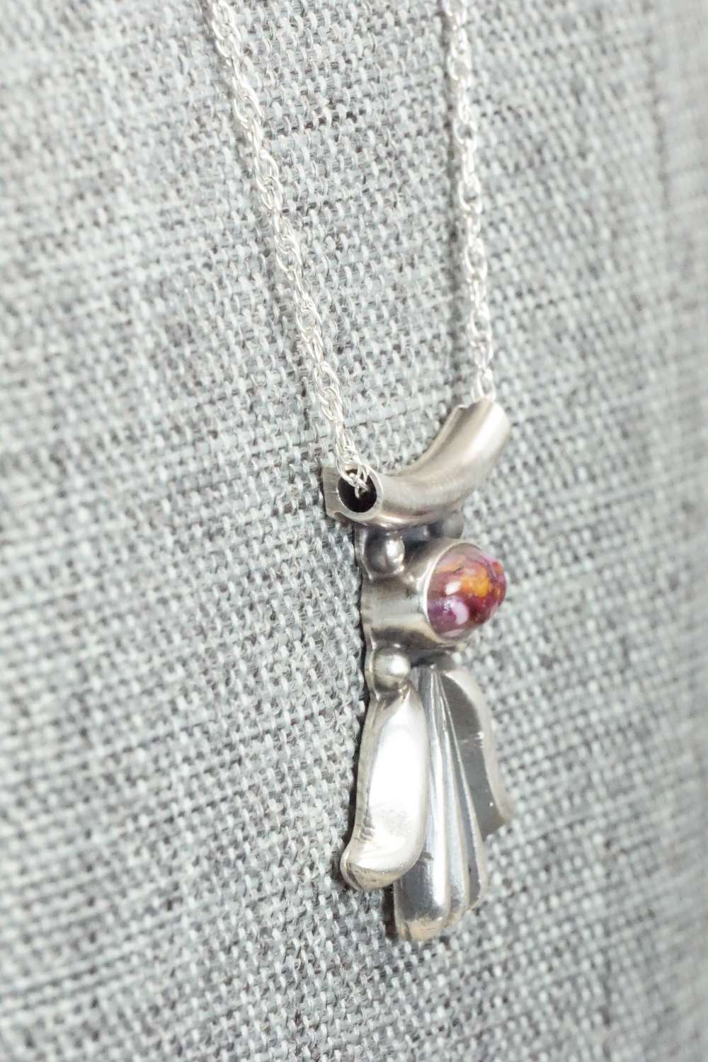 Spiny Oyster & Sterling Silver Necklace - Sharon McCarthy