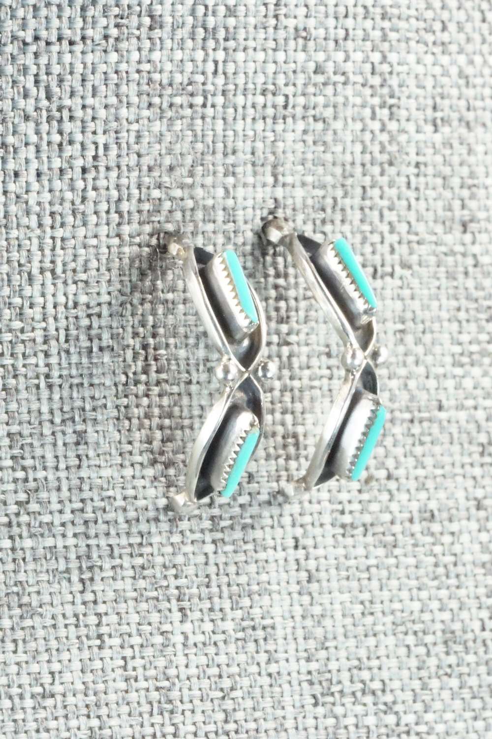 Turquoise & Sterling Silver Earrings - Fernando Othole