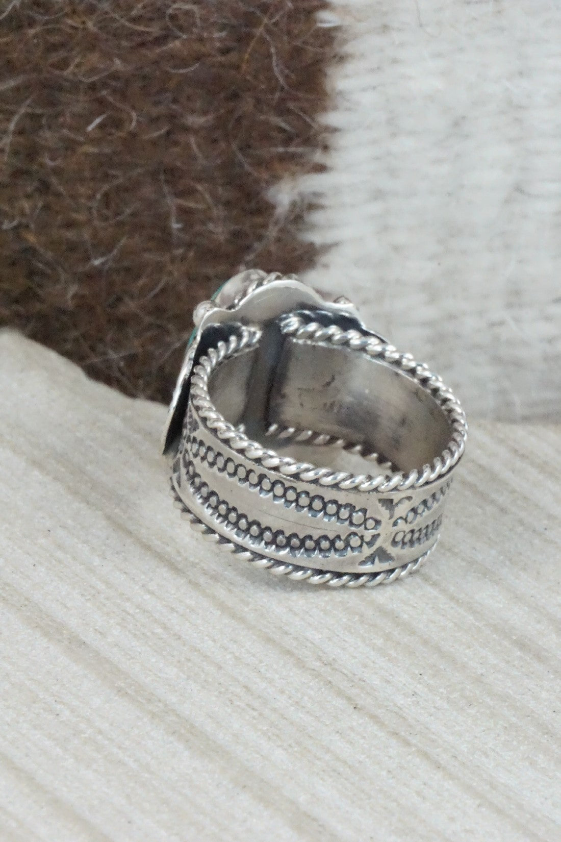 Turquoise & Sterling Silver Ring - Garrett Hale - Size 11