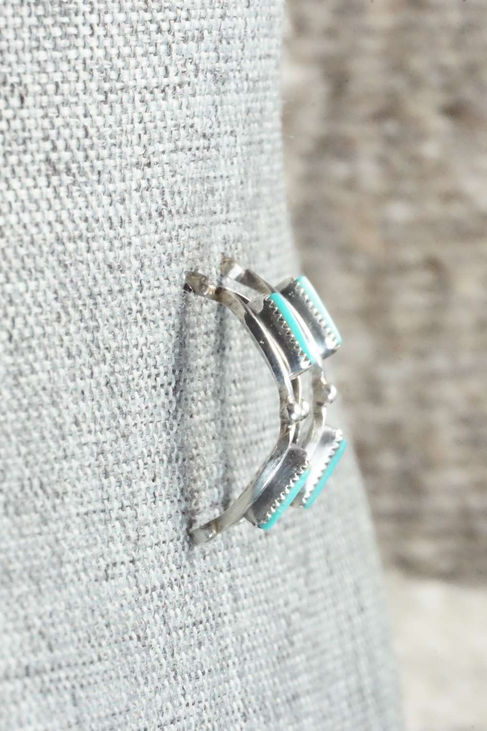 Turquoise & Sterling Silver Earrings - Fernando Othole