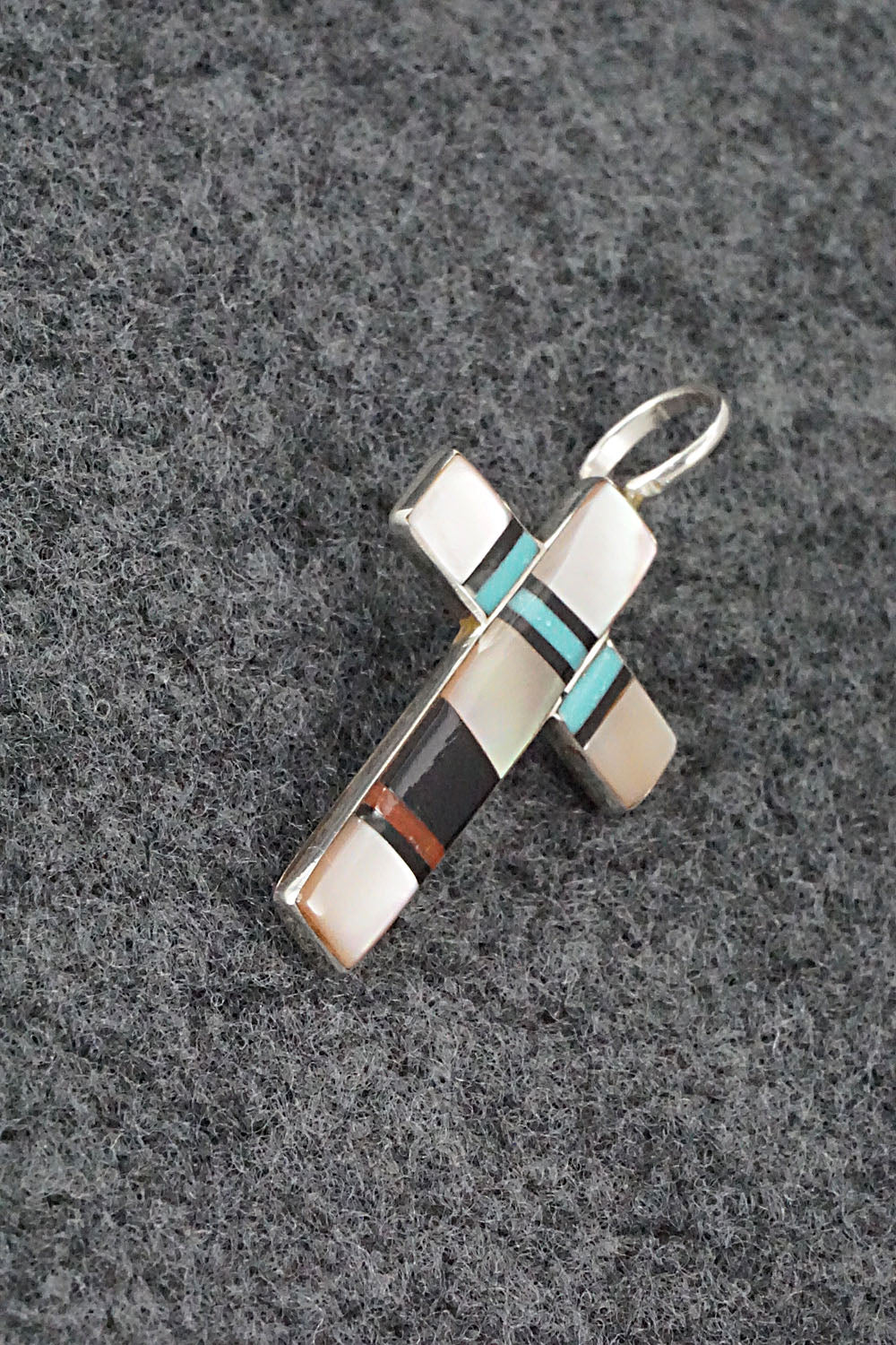 Multi Stone & Sterling Silver Inlay Pendant - Bobby Sanchez