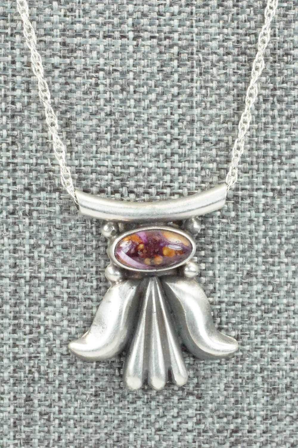 Spiny Oyster & Sterling Silver Necklace - Sharon McCarthy