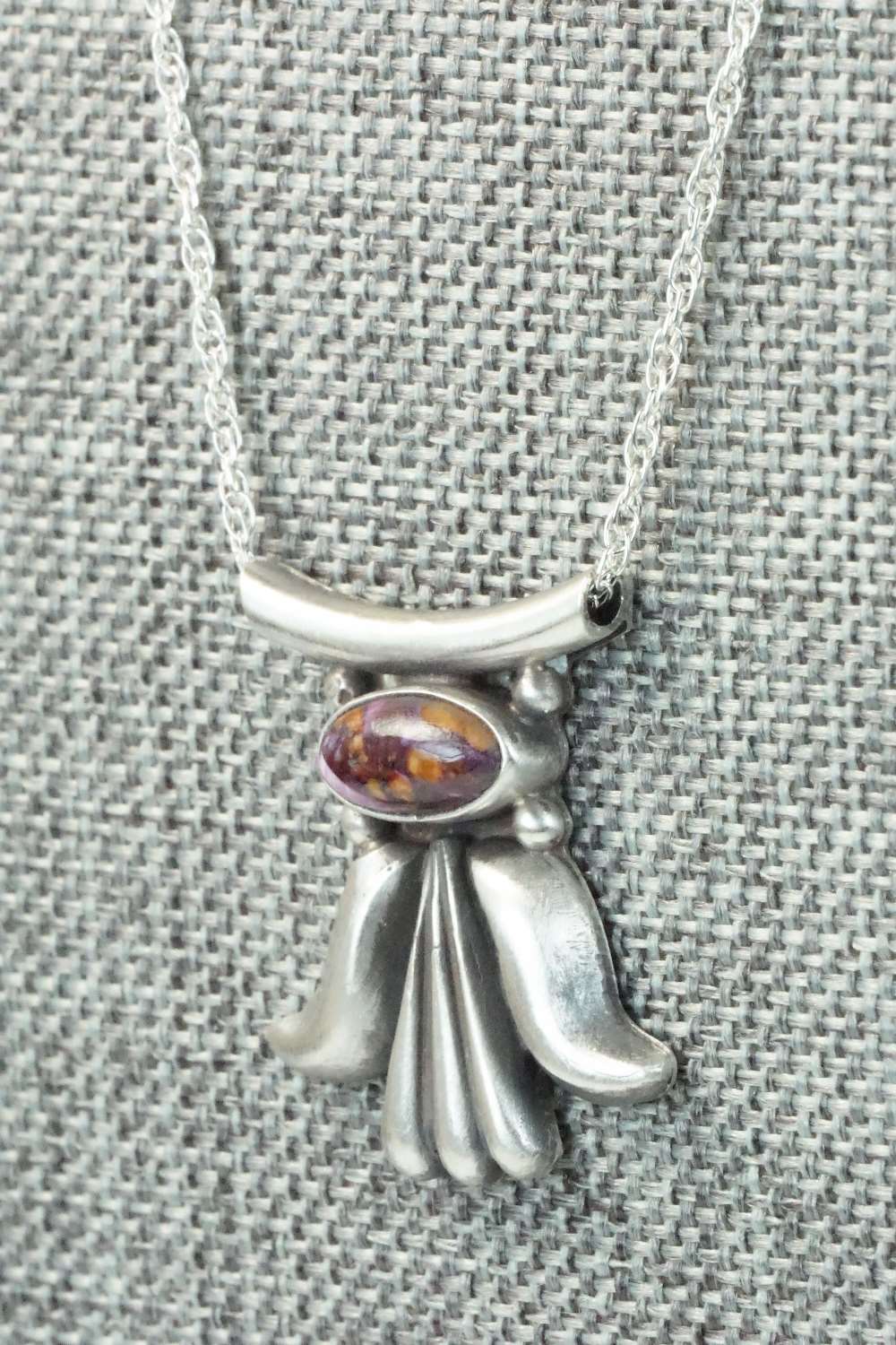 Spiny Oyster & Sterling Silver Necklace - Sharon McCarthy