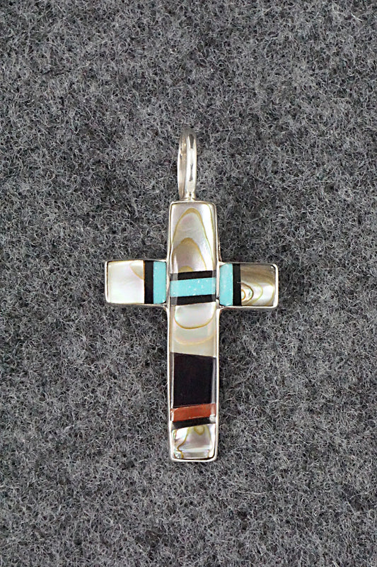Multi Stone & Sterling Silver Inlay Pendant - Bobby Sanchez