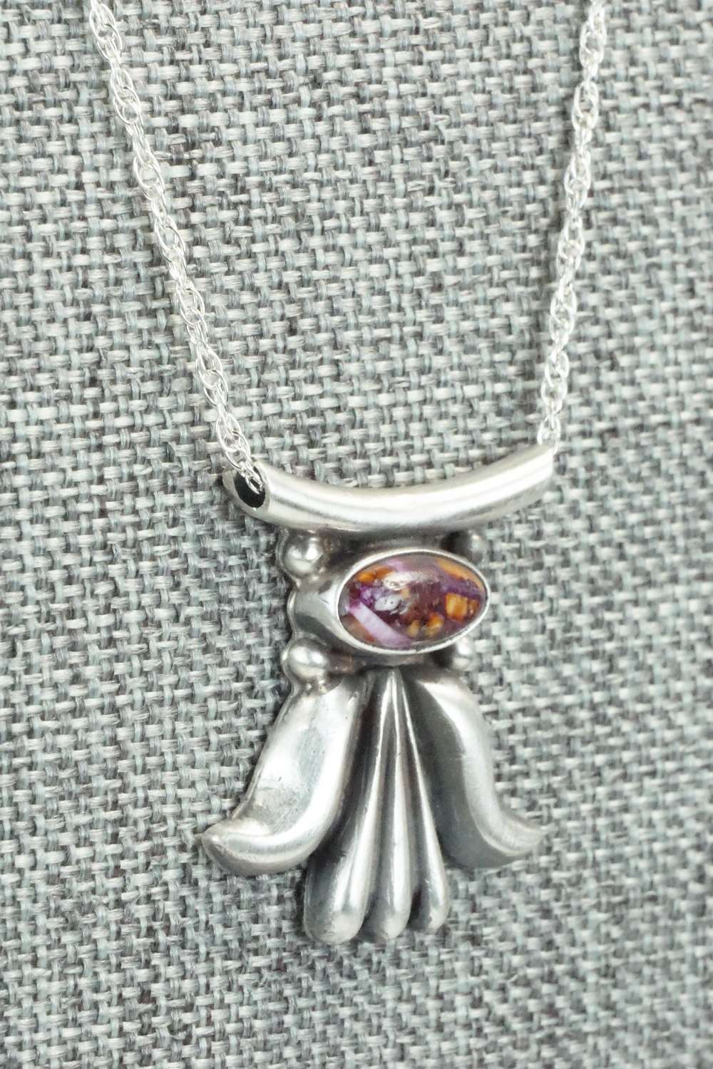 Spiny Oyster & Sterling Silver Necklace - Sharon McCarthy