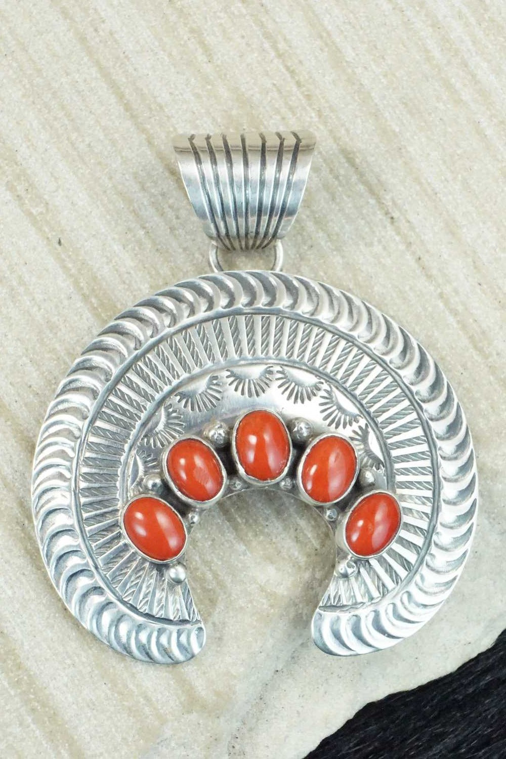 Coral & Sterling Silver Pendant - Mary Ann Spencer