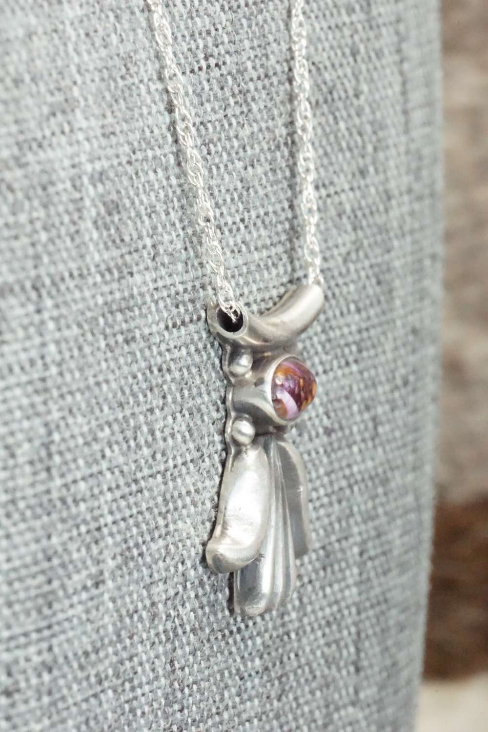 Spiny Oyster & Sterling Silver Necklace - Sharon McCarthy