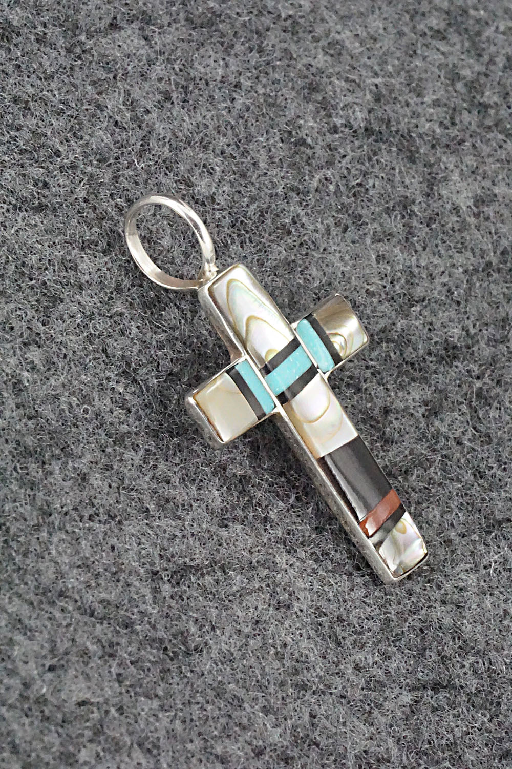Multi Stone & Sterling Silver Inlay Pendant - Bobby Sanchez