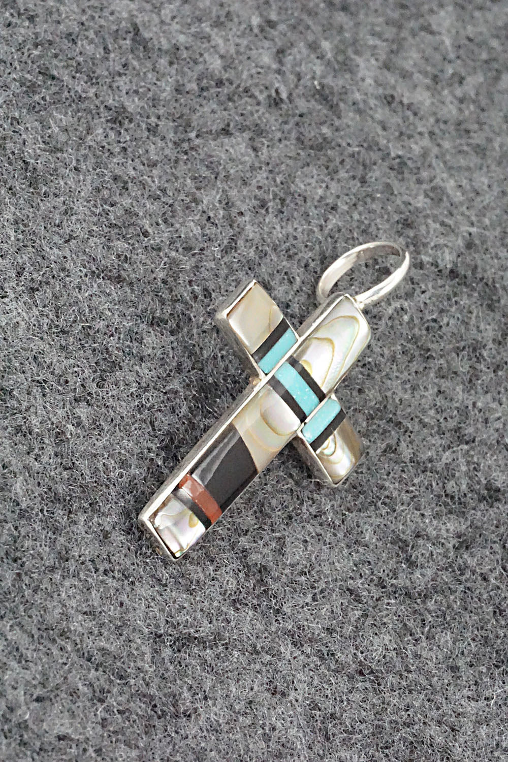 Multi Stone & Sterling Silver Inlay Pendant - Bobby Sanchez