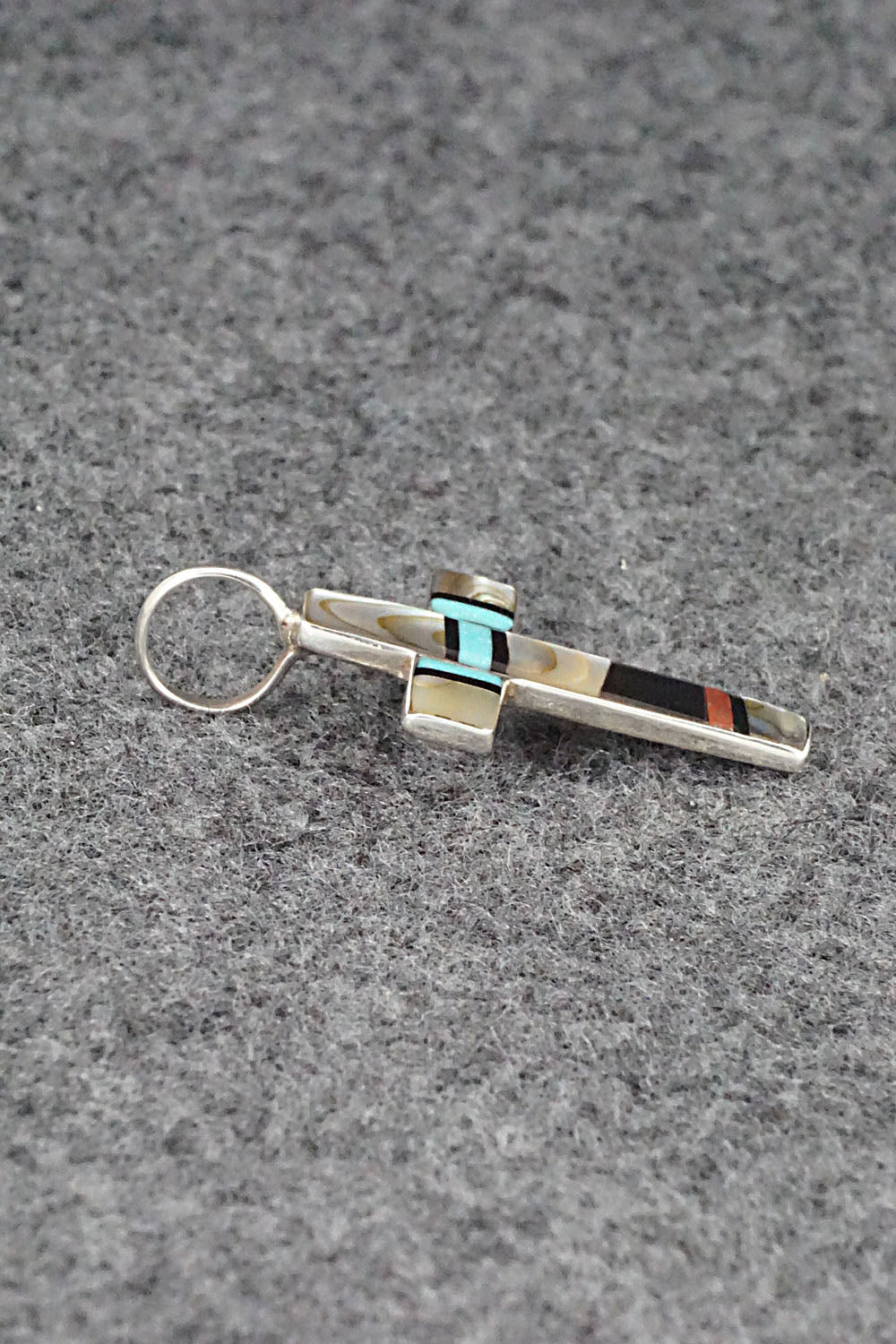 Multi Stone & Sterling Silver Inlay Pendant - Bobby Sanchez