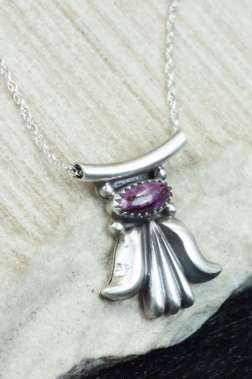 Spiny Oyster & Sterling Silver Necklace - Sharon McCarthy