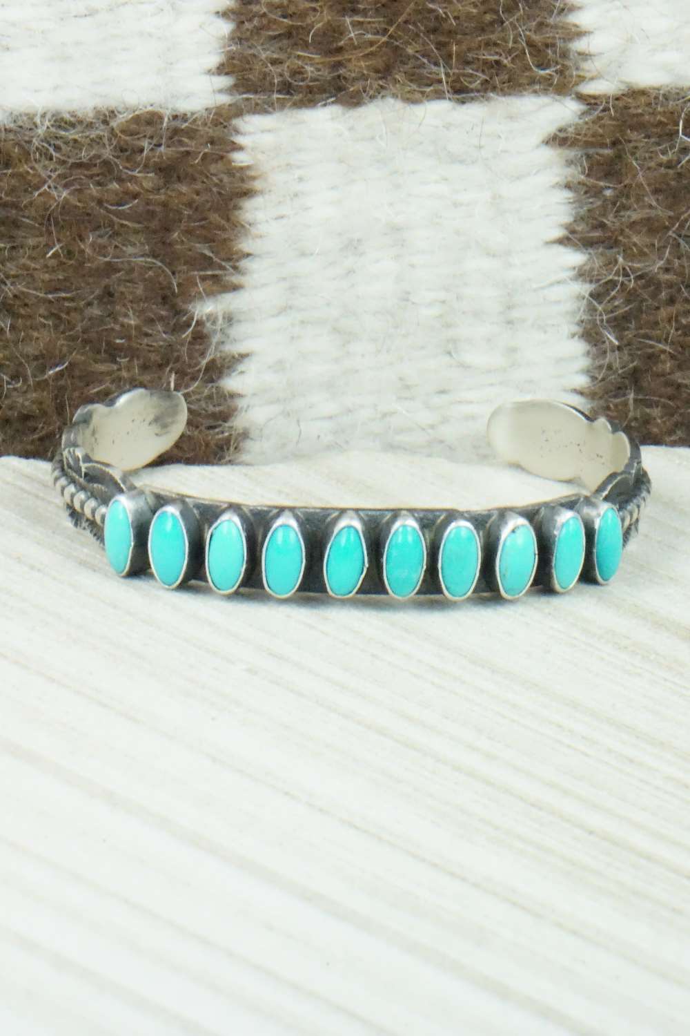 Turquoise & Sterling Silver Bracelet - Shawn Cayatineto