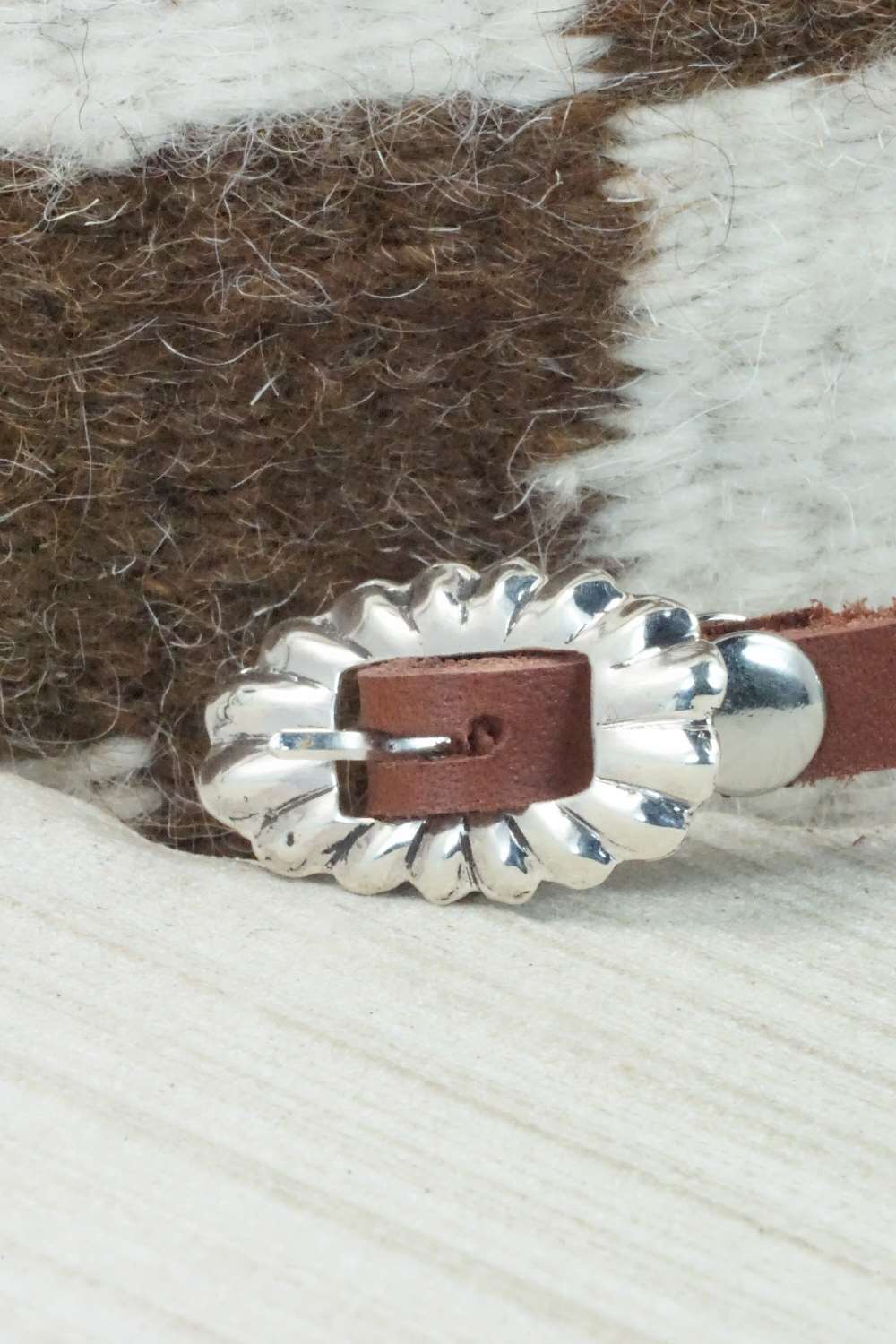Multi Stone & Sterling Silver Leather Bracelet - Bonnie Willie