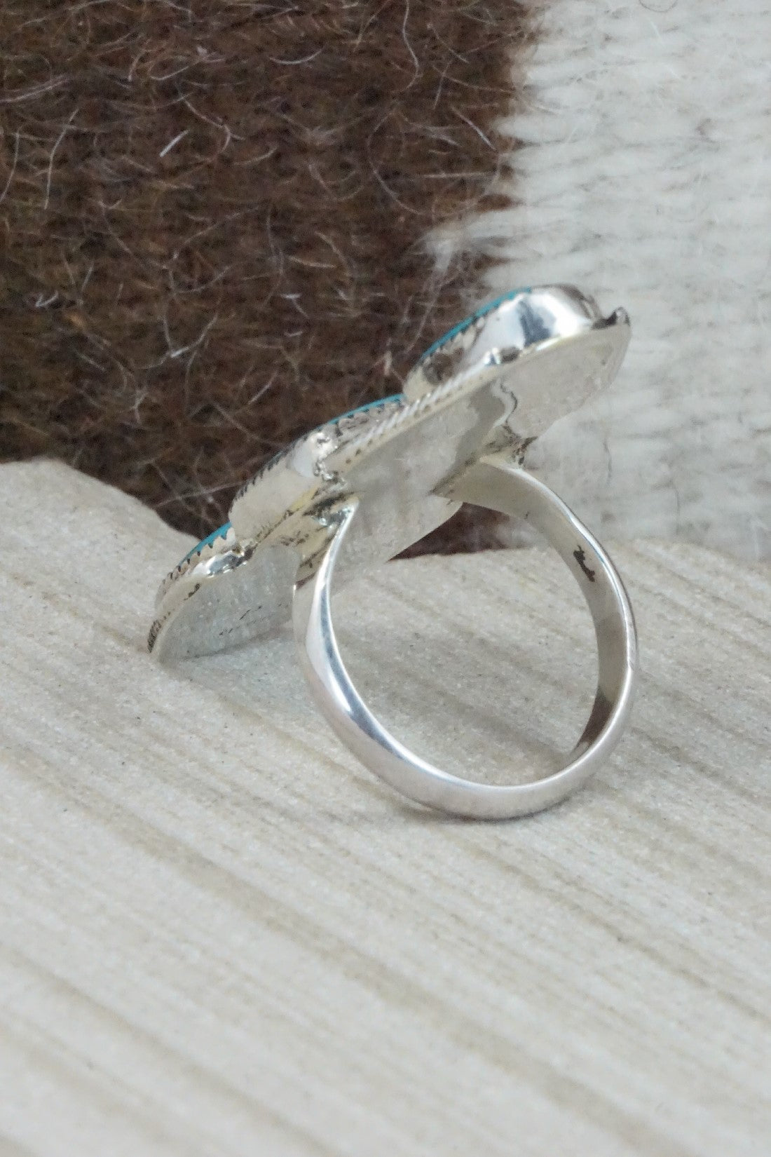 Turquoise & Sterling Silver Ring - Priscilla Reeder - Size 7.75