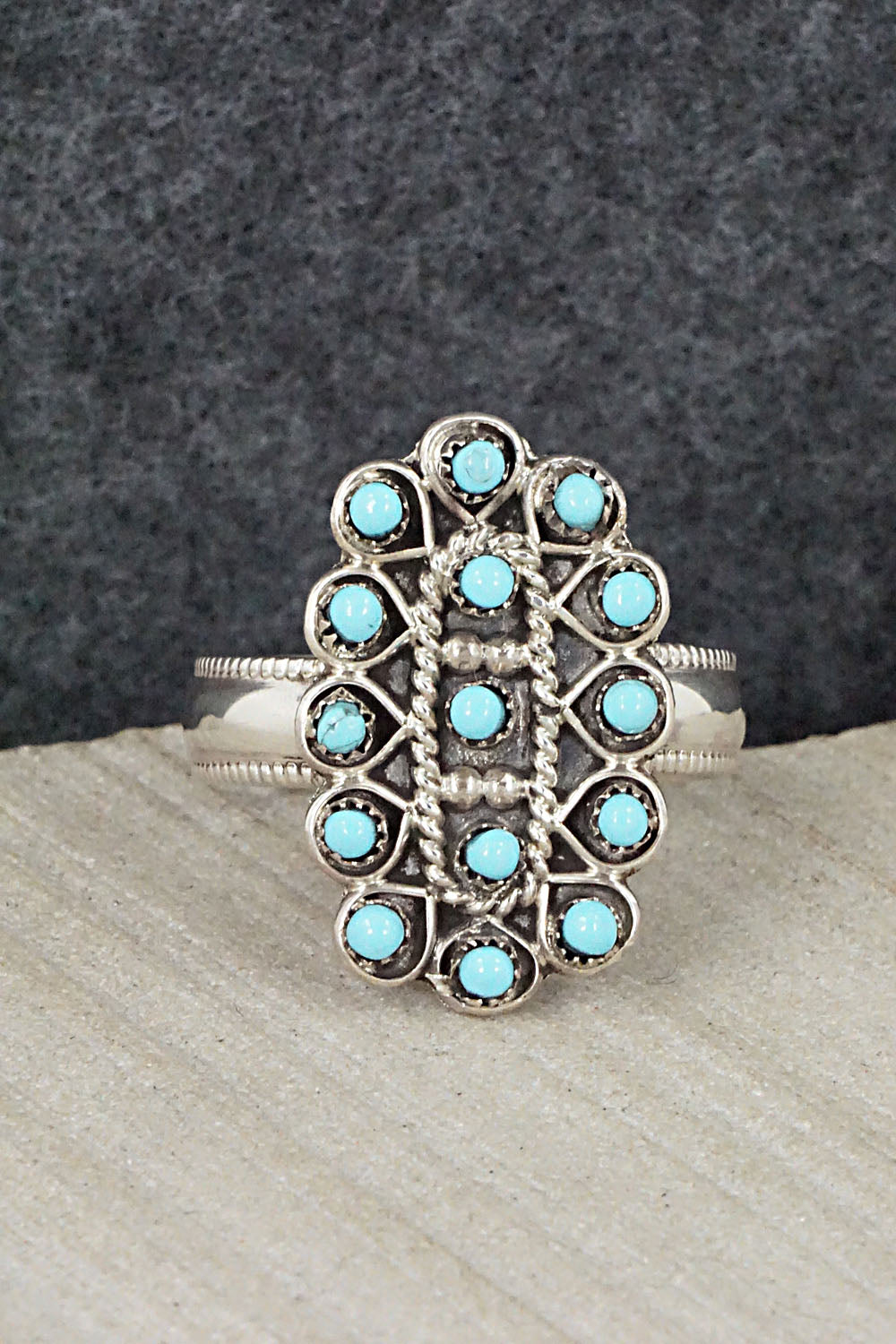 Turquoise & Sterling Silver Ring - Wayne Johnson - Size 12
