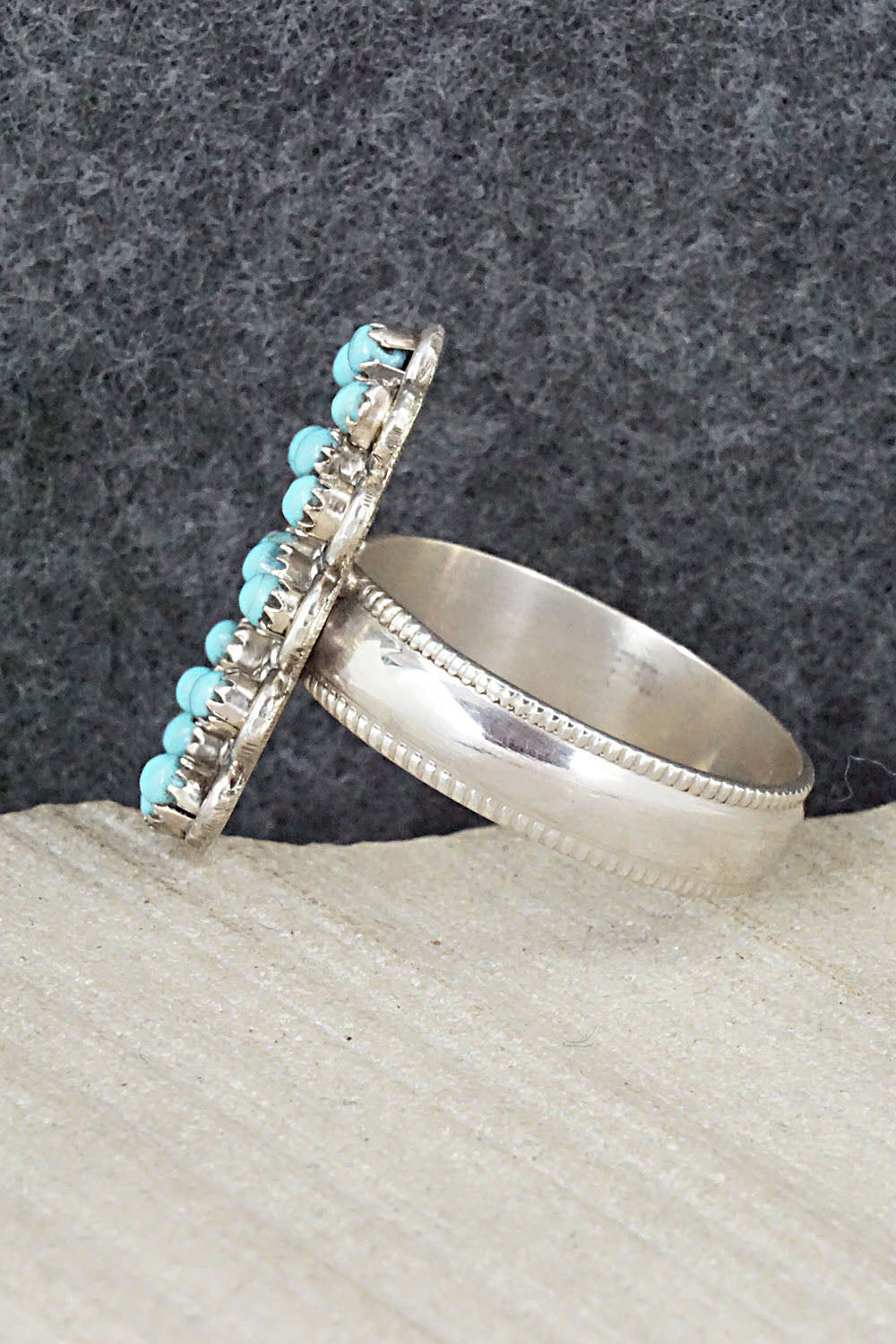 Turquoise & Sterling Silver Ring - Wayne Johnson - Size 12