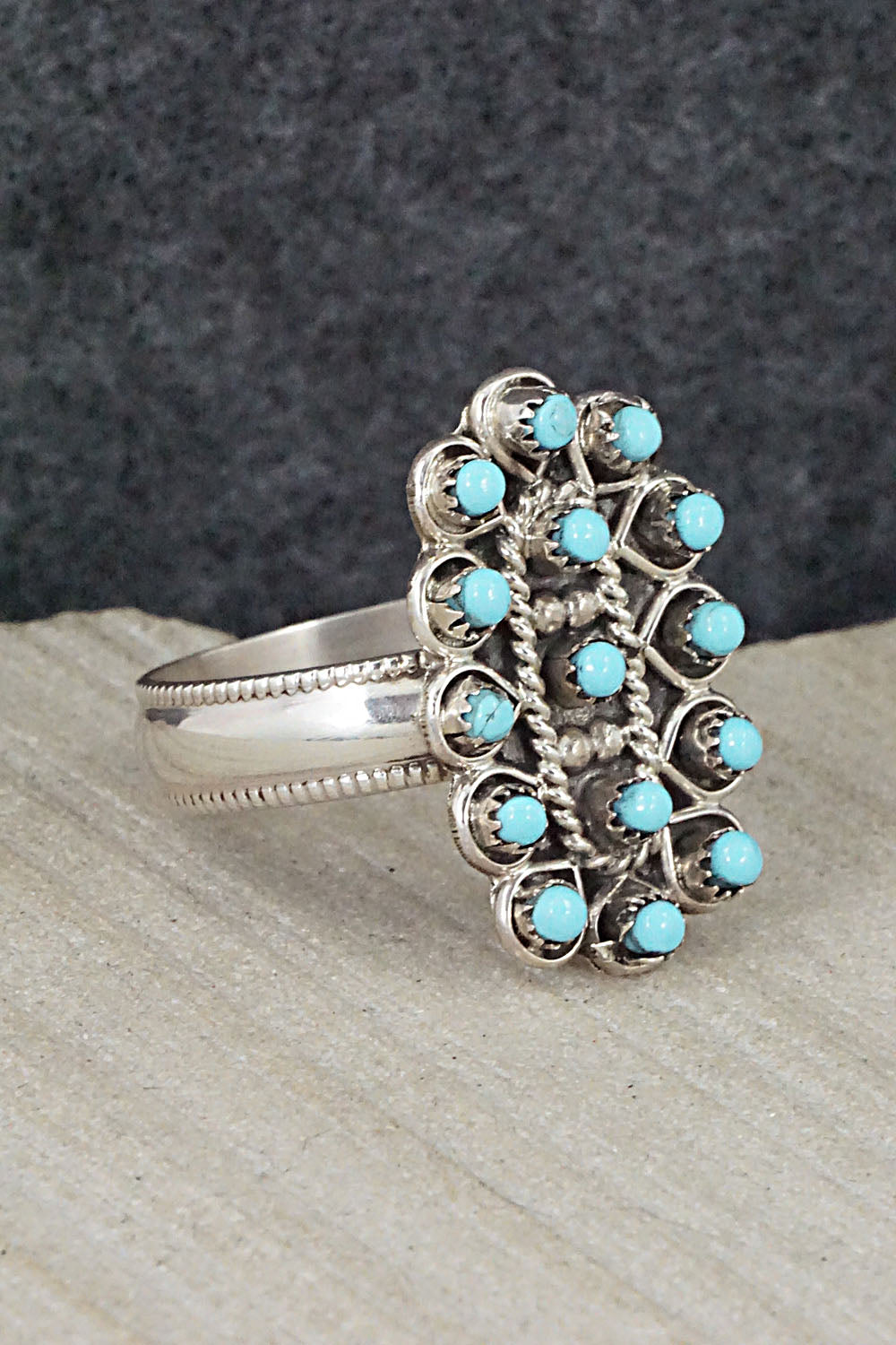 Turquoise & Sterling Silver Ring - Wayne Johnson - Size 12