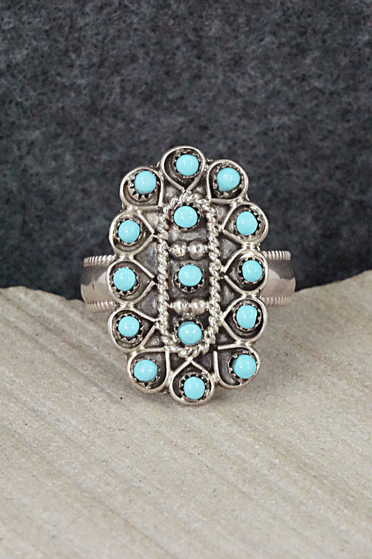 Turquoise & Sterling Silver Ring - Wayne Johnson - Size 9.25