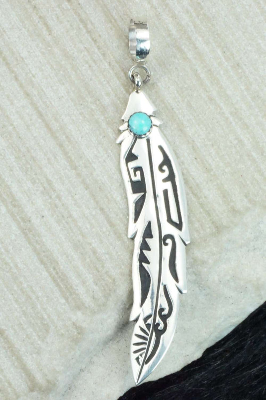 Turquoise & Sterling Silver Pendant - Rosita Singer
