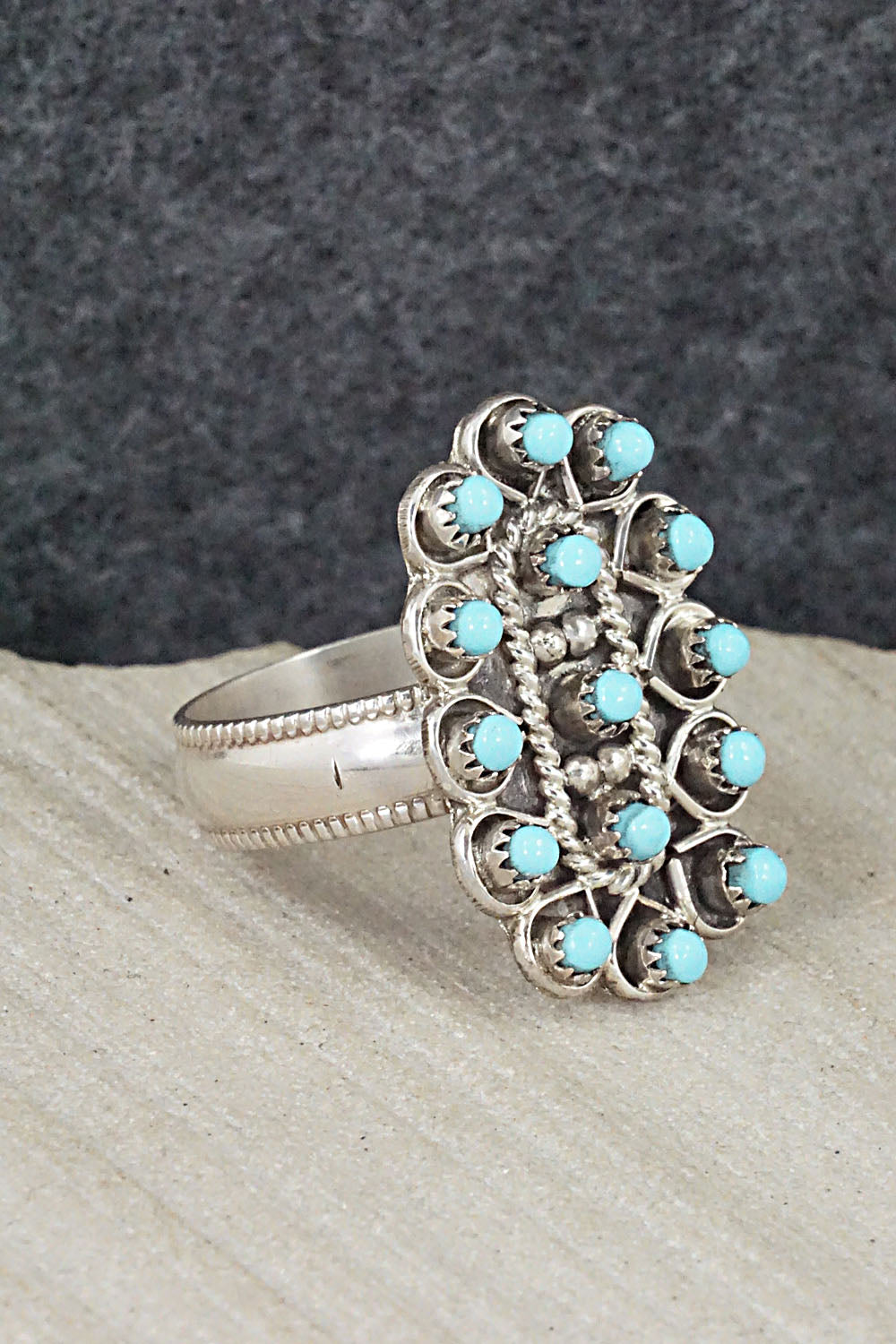 Turquoise & Sterling Silver Ring - Wayne Johnson - Size 9.25