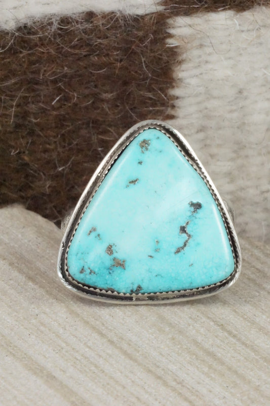 Turquoise & Sterling Silver Ring - Priscilla Reeder - Size 12
