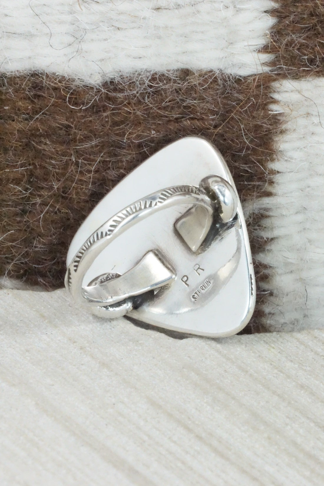 Turquoise & Sterling Silver Ring - Priscilla Reeder - Size 12