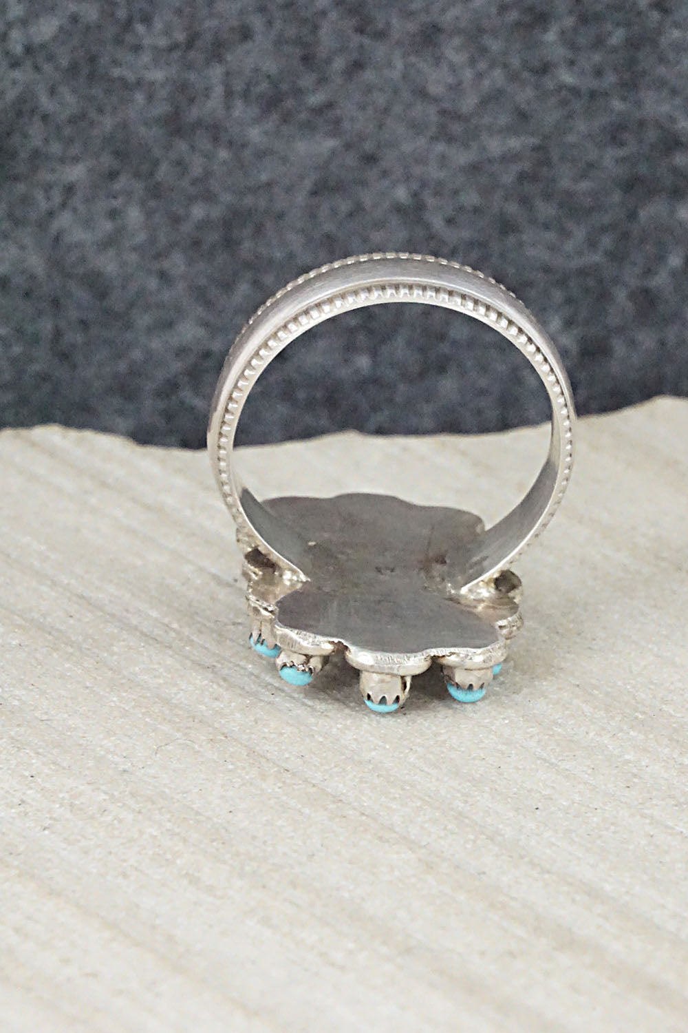 Turquoise & Sterling Silver Ring - Wayne Johnson - Size 7.5