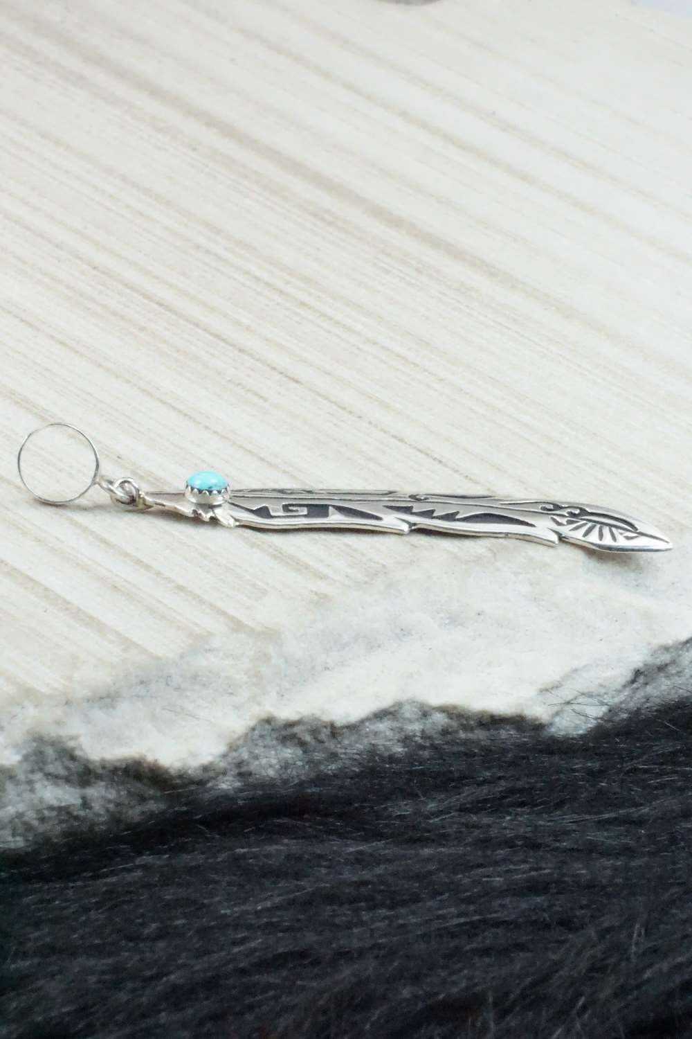 Turquoise & Sterling Silver Pendant - Rosita Singer