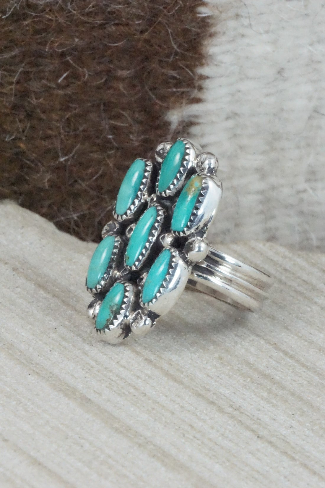 Turquoise & Sterling Silver Ring - Priscilla Reeder - Size 7