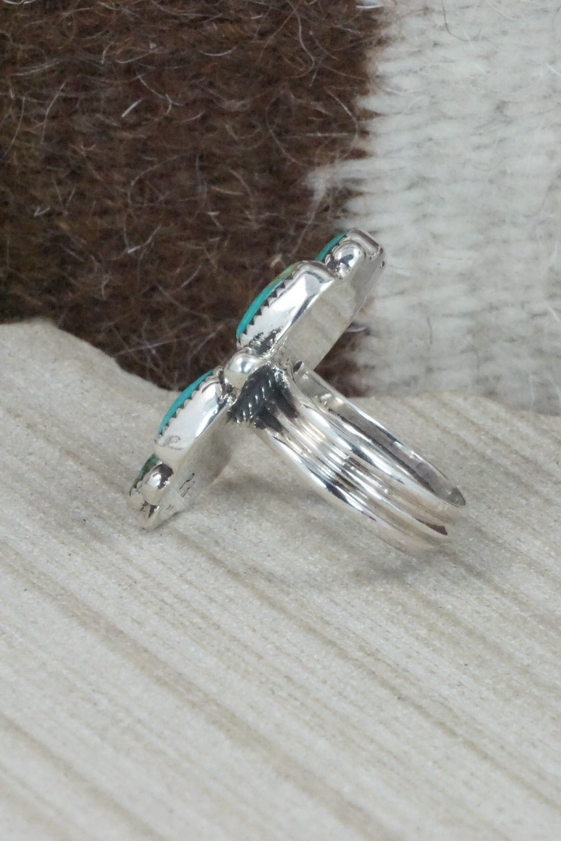 Turquoise & Sterling Silver Ring - Priscilla Reeder - Size 7