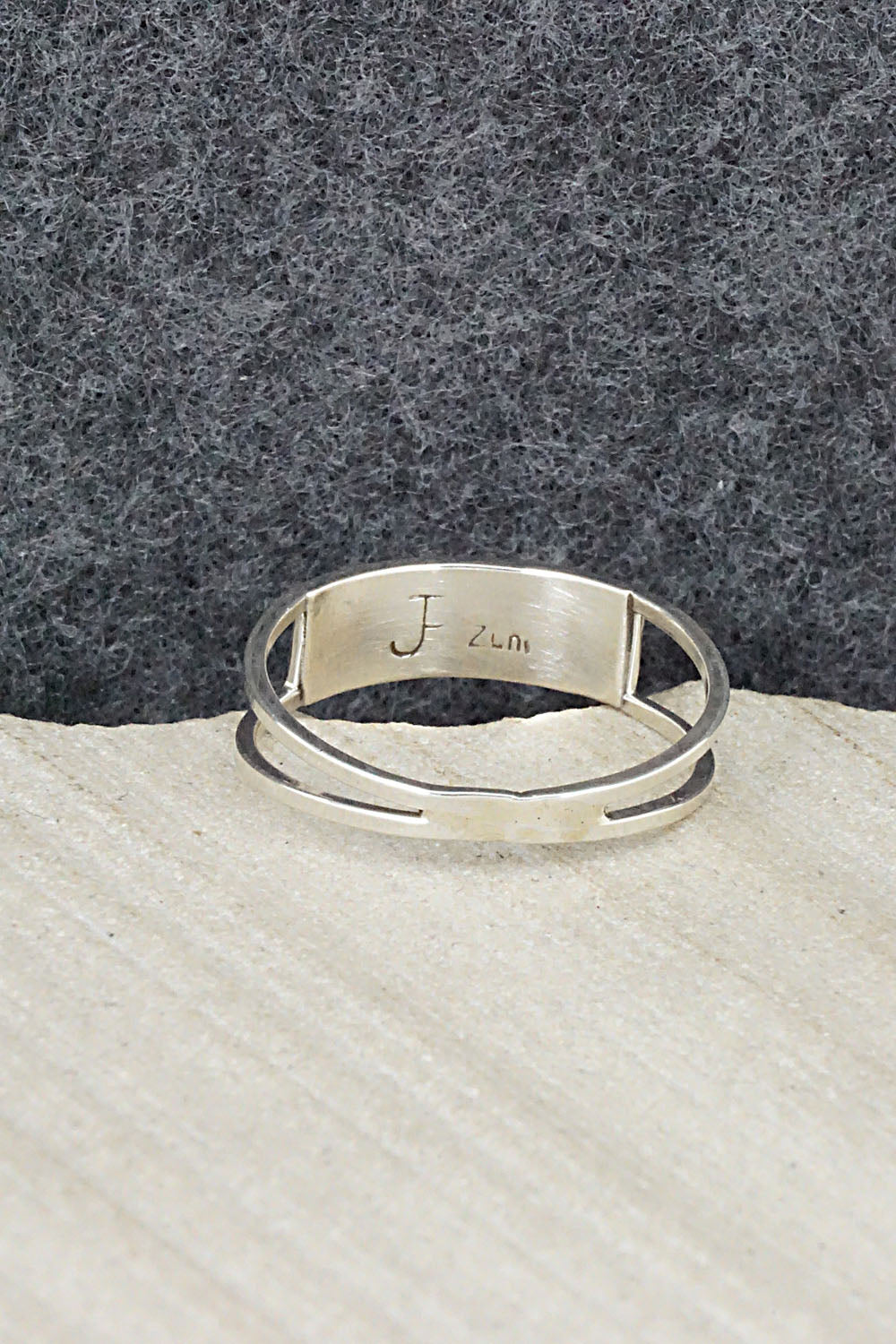 Turquoise & Sterling Silver Inlay Ring - Joann Peina - Size 6.75