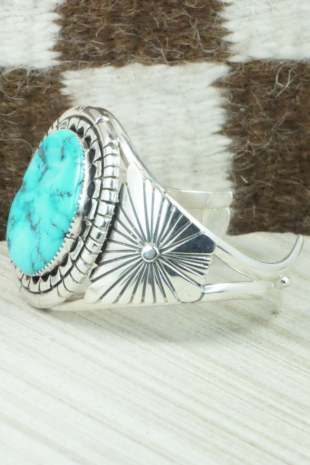 Turquoise & Sterling Silver Bracelet - Eddie Chaco