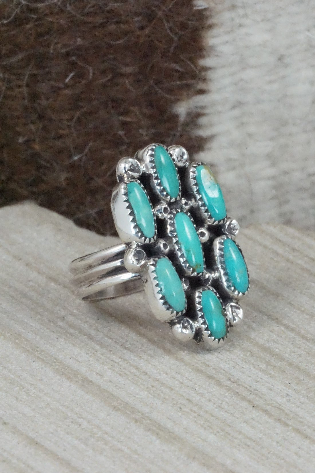 Turquoise & Sterling Silver Ring - Priscilla Reeder - Size 7