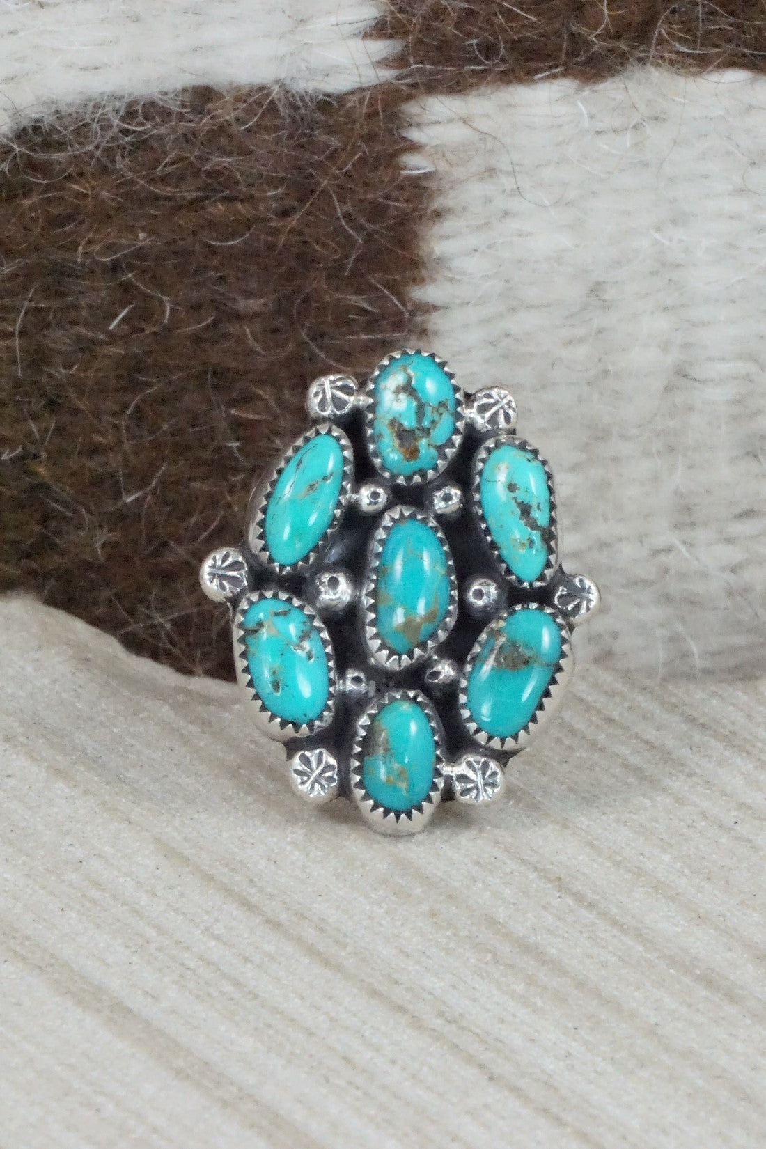 Turquoise & Sterling Silver Ring - Priscilla Reeder - Size 8