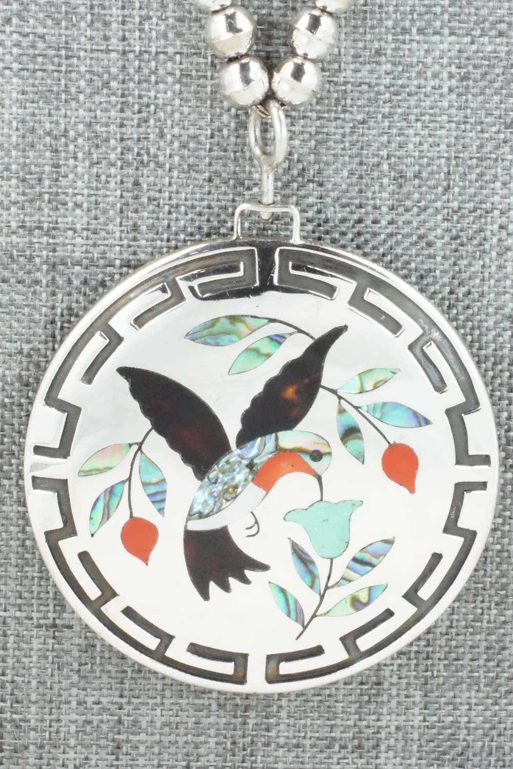 Multi Stone & Sterling Silver Inlay Necklace - Dennis Edaakie