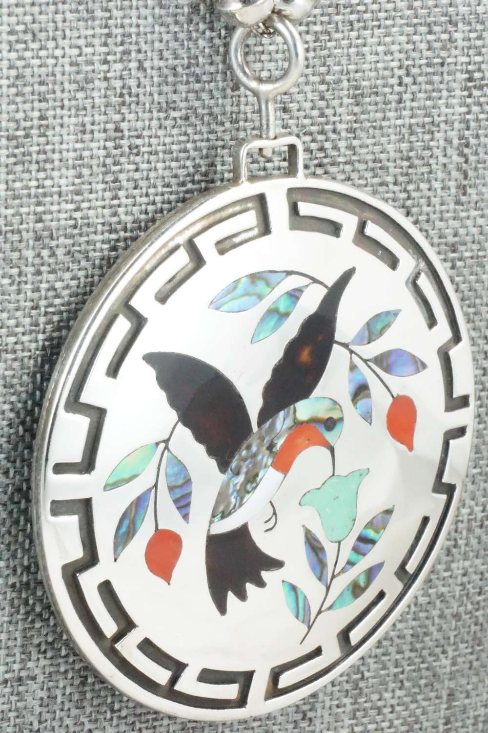 Multi Stone & Sterling Silver Inlay Necklace - Dennis Edaakie