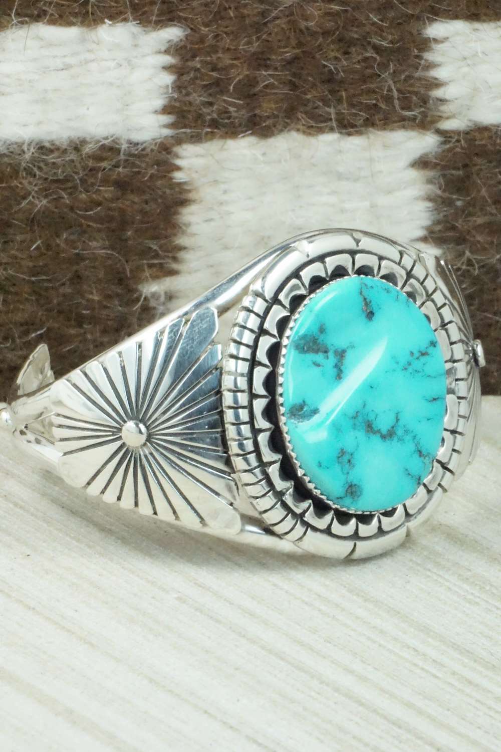 Turquoise & Sterling Silver Bracelet - Eddie Chaco