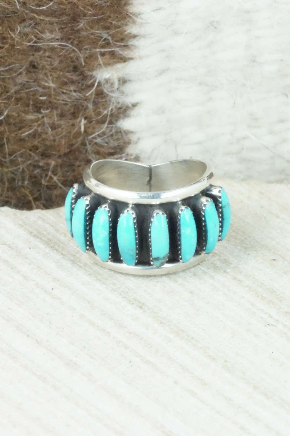 Turquoise & Sterling Silver Ring - Jimson Belin - Size 4.75