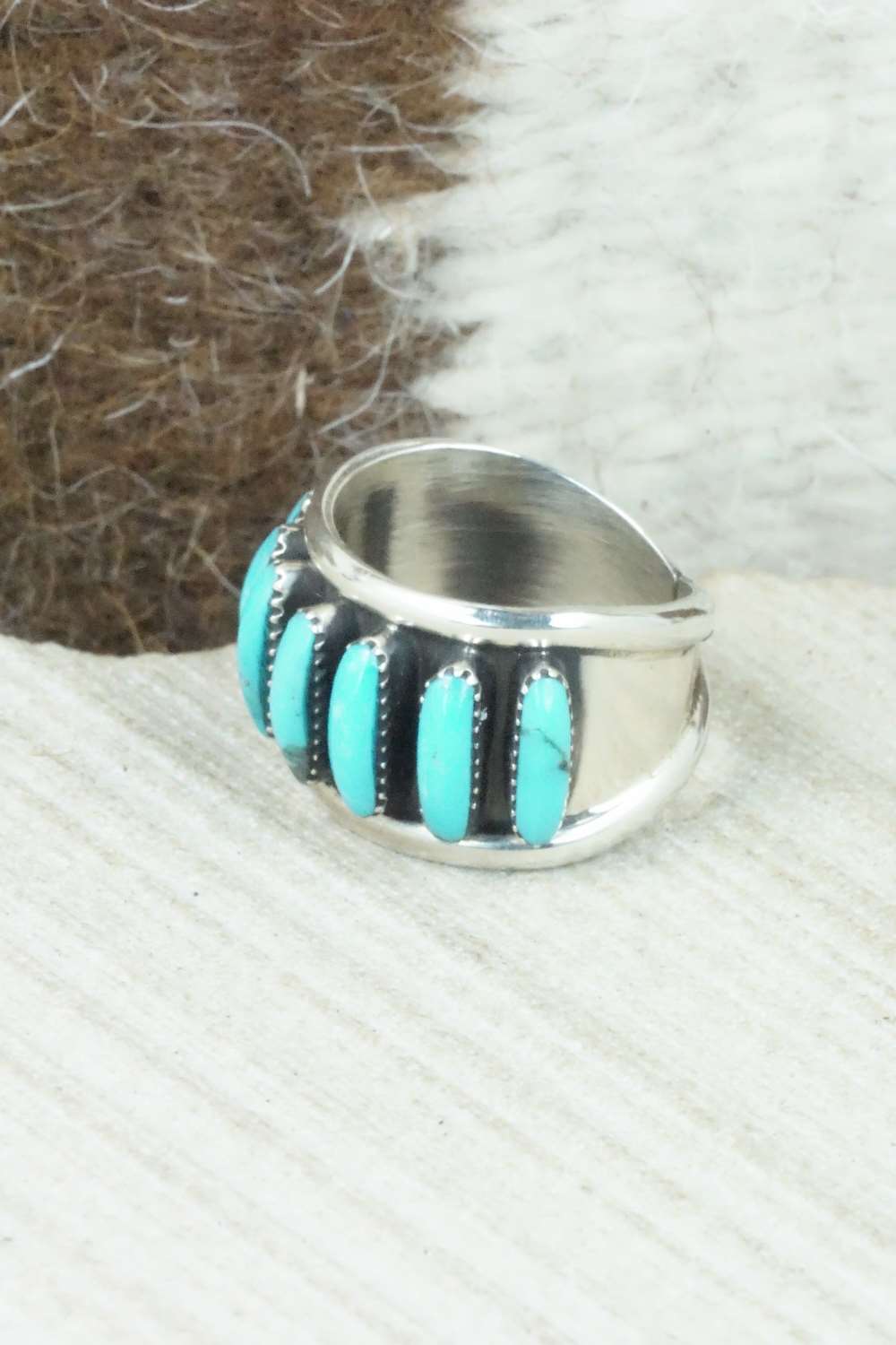 Turquoise & Sterling Silver Ring - Jimson Belin - Size 4.75