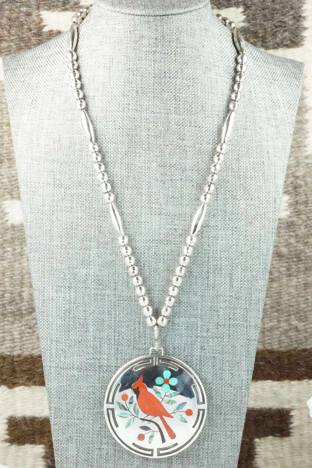 Multi Stone & Sterling Silver Inlay Necklace - Dennis Edaakie