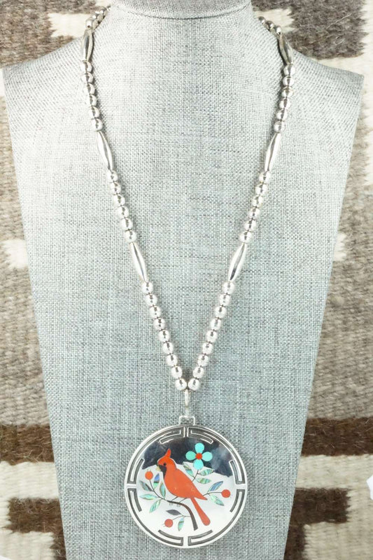 Multi Stone & Sterling Silver Inlay Necklace - Dennis Edaakie
