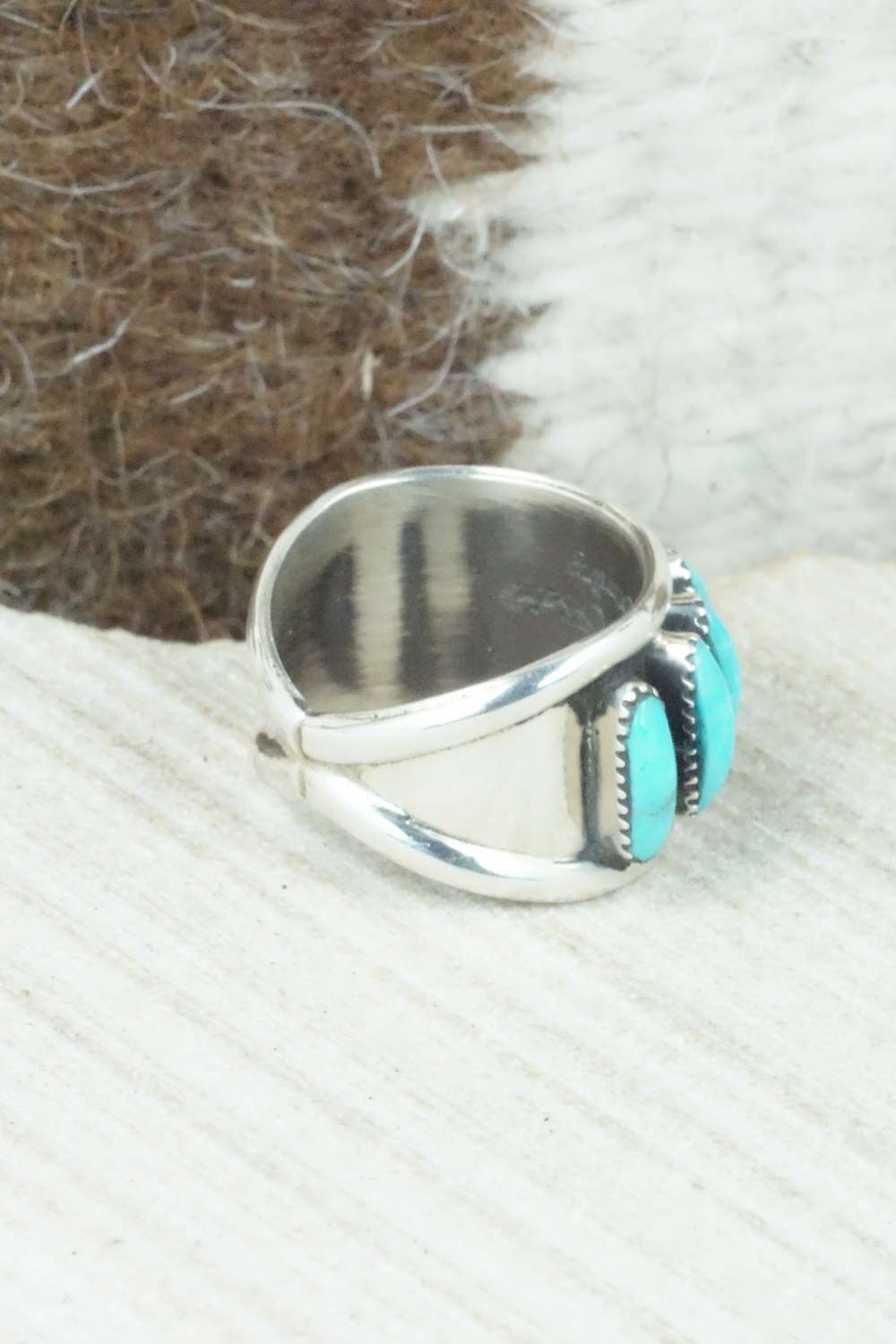 Turquoise & Sterling Silver Ring - Jimson Belin - Size 4.75