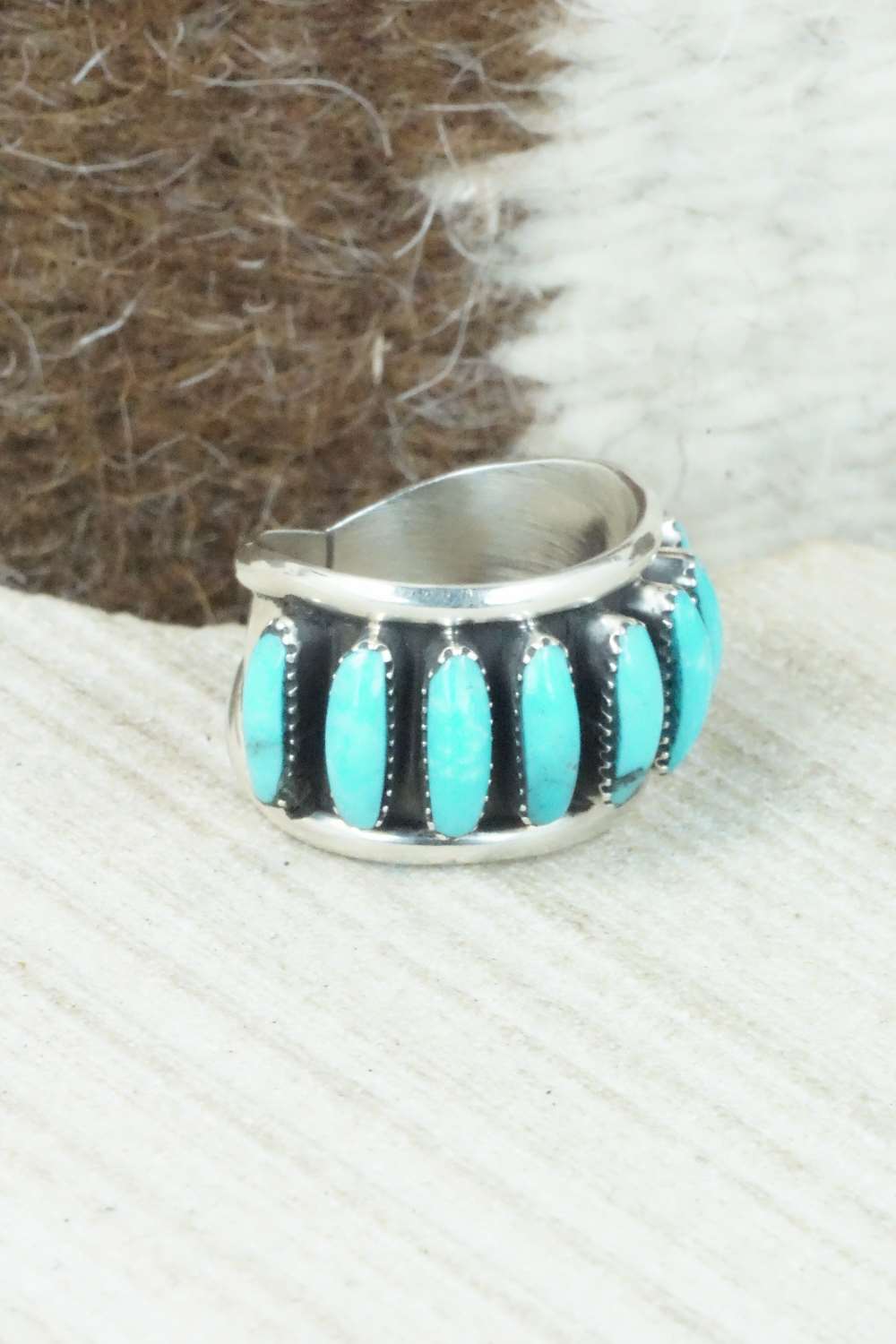 Turquoise & Sterling Silver Ring - Jimson Belin - Size 4.75